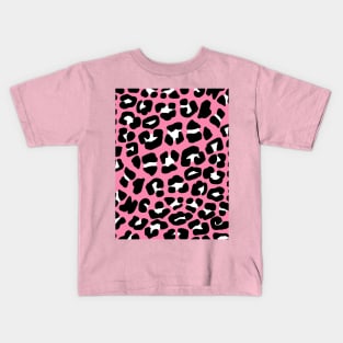 Pink Leopard Spots Print Kids T-Shirt